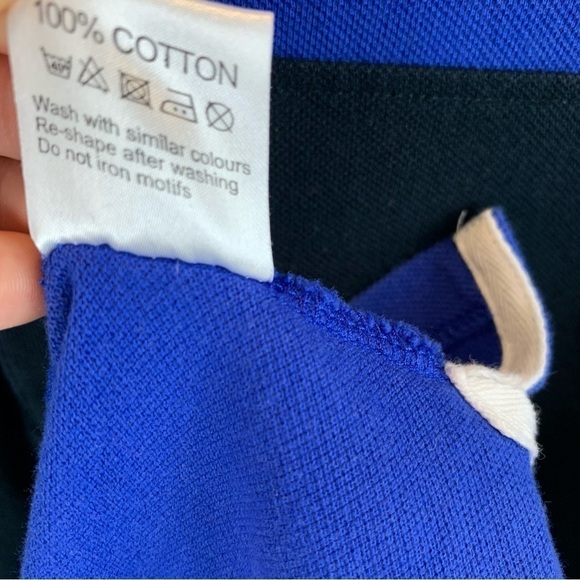 Barbour sz L Men’s Blue Black Polo Short Sleeve Shirt Preppy Golf Tennis Casual - Picture 8 of 8